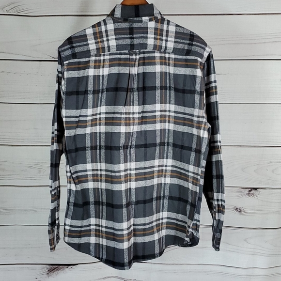 NWOT Jach's• L shirt flannel plaid gray button up - Picture 6 of 11